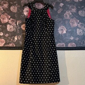 White House Black Market Black and White Polka Dot Midi Dress